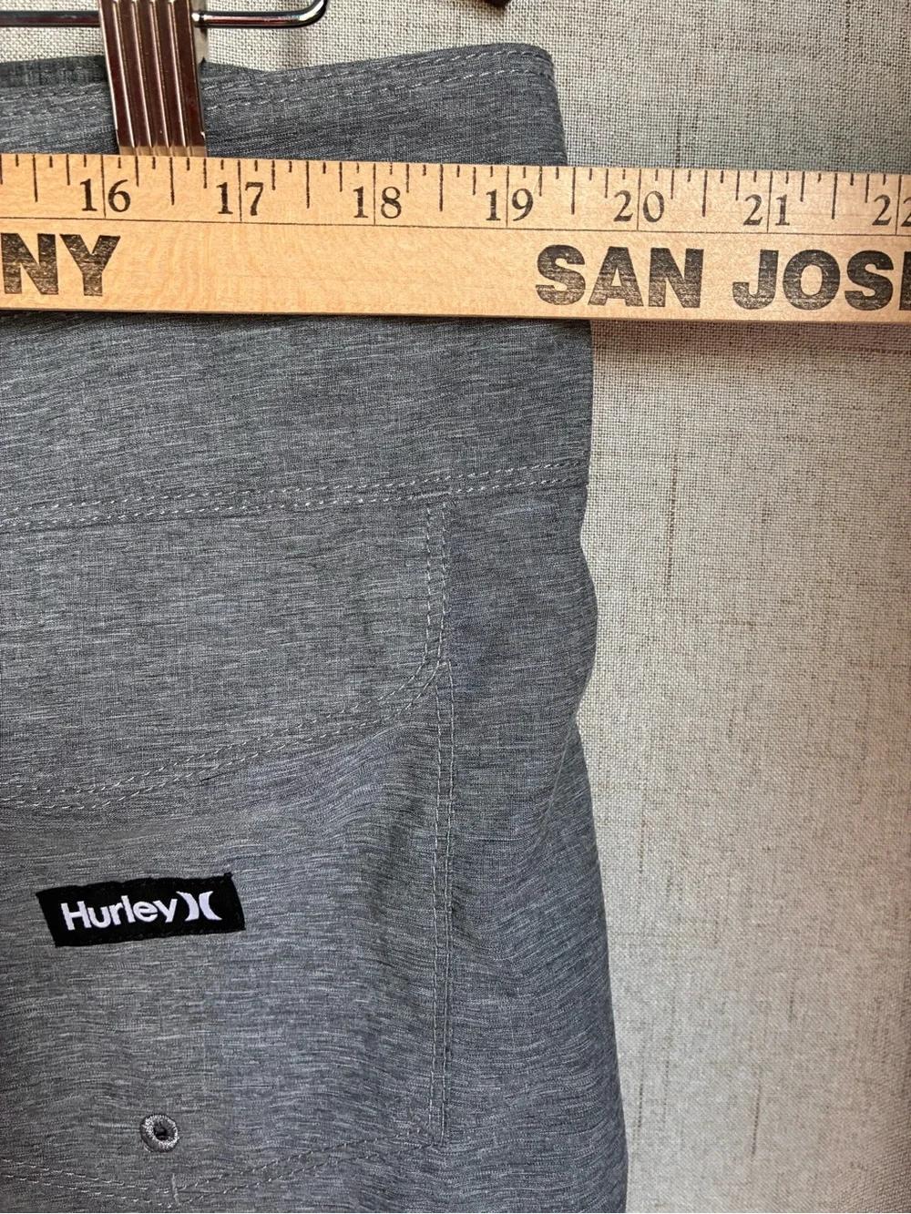 Hurley Mens Board Shorts 36 Gray Teal Swim Surf Shorts Drawstring Performance